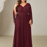 ever ISLA|Robe longue à manches longues en batwing décolleté en V et coupe A