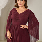ever ISLA|Robe longue à manches longues en batwing décolleté en V et coupe A
