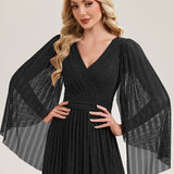ever ISLA|Robe longue à manches longues en batwing décolleté en V et coupe A