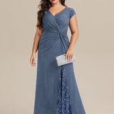 ever KAIA|Robe Moulante Stretch à Manches Courtes Col V Noué avec Sequins