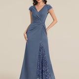 ever KAIA|Robe Moulante Stretch à Manches Courtes Col V Noué avec Sequins