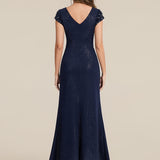 ever KAIA|Robe Moulante Stretch à Manches Courtes Col V Noué avec Sequins