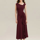 ever NORA|Robe maxi sirène asymétrique sans bretelles avec volants et haute élasticité