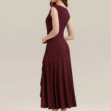 ever NORA|Robe maxi sirène asymétrique sans bretelles avec volants et haute élasticité
