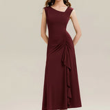 ever NORA|Robe maxi sirène asymétrique sans bretelles avec volants et haute élasticité