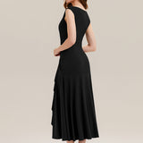 ever NORA|Robe maxi sirène asymétrique sans bretelles avec volants et haute élasticité