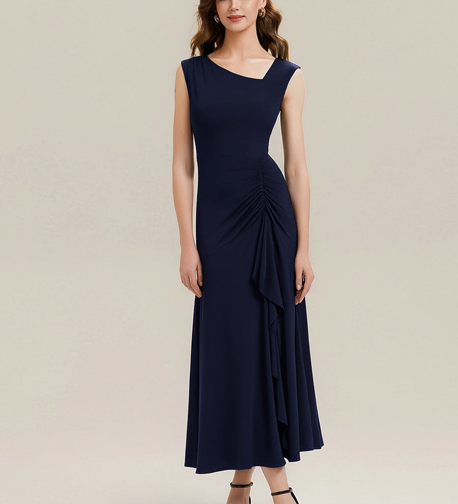 ever NORA|Robe maxi sirène asymétrique sans bretelles avec volants et haute élasticité
