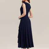 ever NORA|Robe maxi sirène asymétrique sans bretelles avec volants et haute élasticité
