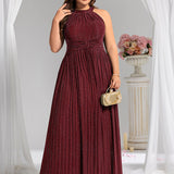 ever EVERLAINE|Robe de soirée formelle scintillante à col licou avec silhouette trapèze