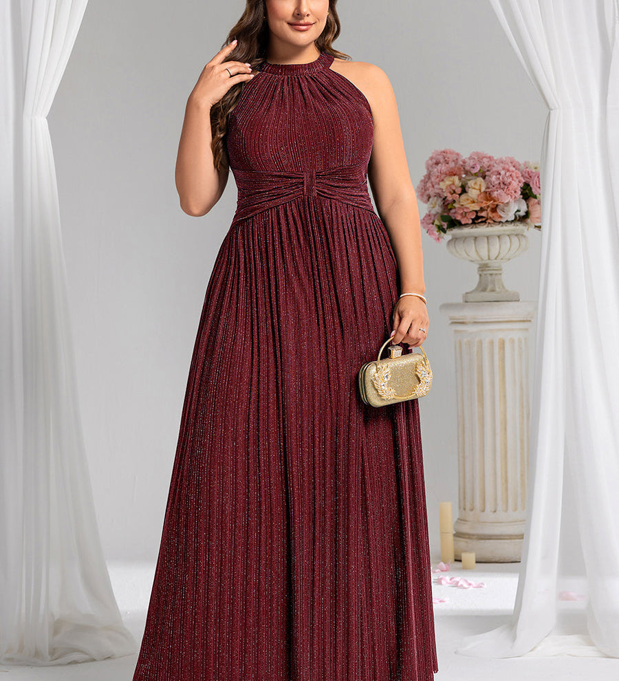 ever EVERLAINE|Robe de soirée formelle scintillante à col licou avec silhouette trapèze