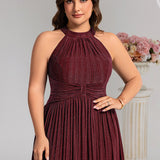 ever EVERLAINE|Robe de soirée formelle scintillante à col licou avec silhouette trapèze