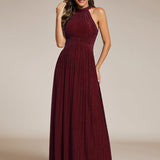 ever EVERLAINE|Robe de soirée formelle scintillante à col licou avec silhouette trapèze