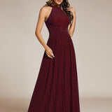 ever EVERLAINE|Robe de soirée formelle scintillante à col licou avec silhouette trapèze