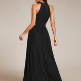 ever EVERLAINE|Robe de soirée formelle scintillante à col licou avec silhouette trapèze