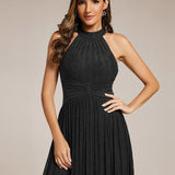 ever EVERLAINE|Robe de soirée formelle scintillante à col licou avec silhouette trapèze