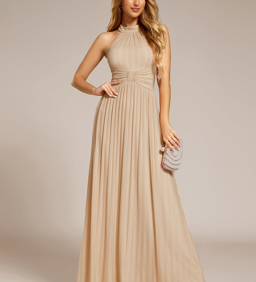 ever EVERLAINE|Robe de soirée formelle scintillante à col licou avec silhouette trapèze