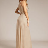 ever EVERLAINE|Robe de soirée formelle scintillante à col licou avec silhouette trapèze