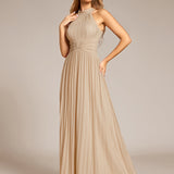 ever EVERLAINE|Robe de soirée formelle scintillante à col licou avec silhouette trapèze