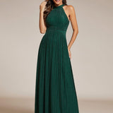 ever EVERLAINE|Robe de soirée formelle scintillante à col licou avec silhouette trapèze