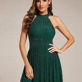 ever EVERLAINE|Robe de soirée formelle scintillante à col licou avec silhouette trapèze