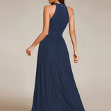 ever EVERLAINE|Robe de soirée formelle scintillante à col licou avec silhouette trapèze
