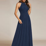 ever EVERLAINE|Robe de soirée formelle scintillante à col licou avec silhouette trapèze