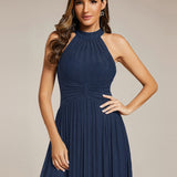 ever EVERLAINE|Robe de soirée formelle scintillante à col licou avec silhouette trapèze