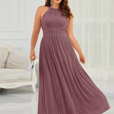 ever EVERLAINE|Robe de soirée formelle scintillante à col licou avec silhouette trapèze