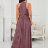 ever EVERLAINE|Robe de soirée formelle scintillante à col licou avec silhouette trapèze
