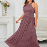 ever EVERLAINE|Robe de soirée formelle scintillante à col licou avec silhouette trapèze