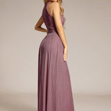ever EVERLAINE|Robe de soirée formelle scintillante à col licou avec silhouette trapèze