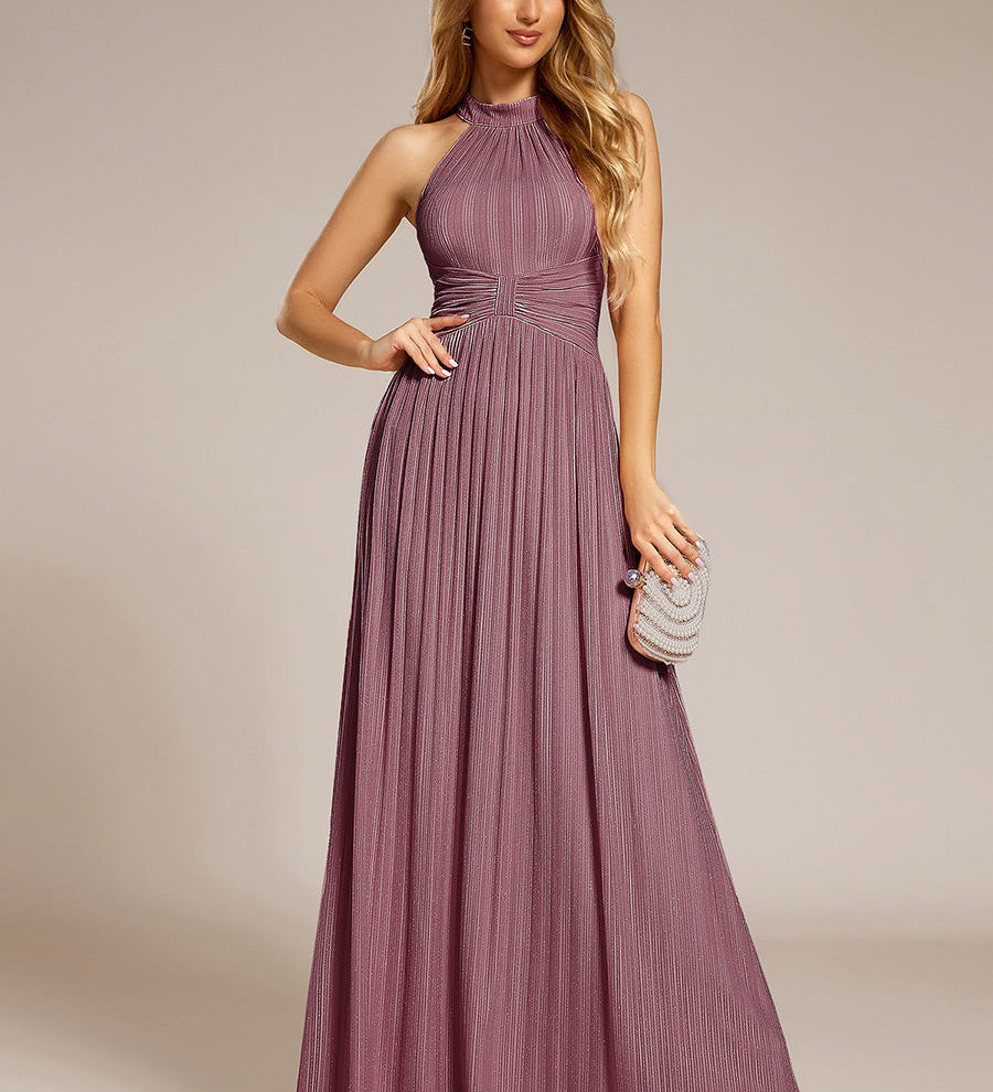 ever EVERLAINE|Robe de soirée formelle scintillante à col licou avec silhouette trapèze