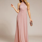 ever EVERLAINE|Robe de soirée formelle scintillante à col licou avec silhouette trapèze