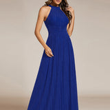 ever EVERLAINE|Robe de soirée formelle scintillante à col licou avec silhouette trapèze