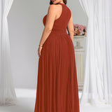 ever EVERLAINE|Robe de soirée formelle scintillante à col licou avec silhouette trapèze