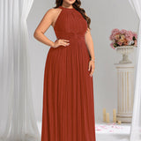 ever EVERLAINE|Robe de soirée formelle scintillante à col licou avec silhouette trapèze
