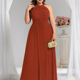 ever EVERLAINE|Robe de soirée formelle scintillante à col licou avec silhouette trapèze