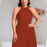 ever EVERLAINE|Robe de soirée formelle scintillante à col licou avec silhouette trapèze