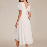 ever FAYE|Robe d'invitée de mariage chic à avec col en V et à manches courtes