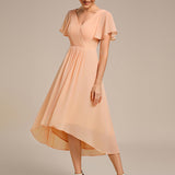 ever FAYE|Robe d'invitée de mariage chic à avec col en V et à manches courtes