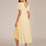 ever FAYE|Robe d'invitée de mariage chic à avec col en V et à manches courtes