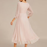 ever BRIAR|Robe de soirée en mousseline avec col en V et manches 3/4 élégantes