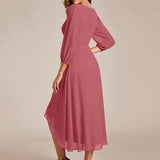 ever BRIAR|Robe de soirée en mousseline avec col en V et manches 3/4 élégantes