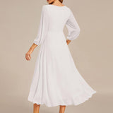 ever BRIAR|Robe de soirée en mousseline avec col en V et manches 3/4 élégantes