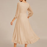 ever BRIAR|Robe de soirée en mousseline avec col en V et manches 3/4 élégantes