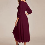 ever BRIAR|Robe de soirée en mousseline avec col en V et manches 3/4 élégantes