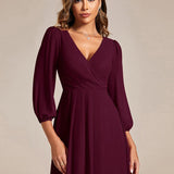 ever BRIAR|Robe de soirée en mousseline avec col en V et manches 3/4 élégantes