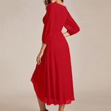 ever BRIAR|Robe de soirée en mousseline avec col en V et manches 3/4 élégantes