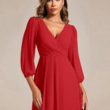ever BRIAR|Robe de soirée en mousseline avec col en V et manches 3/4 élégantes