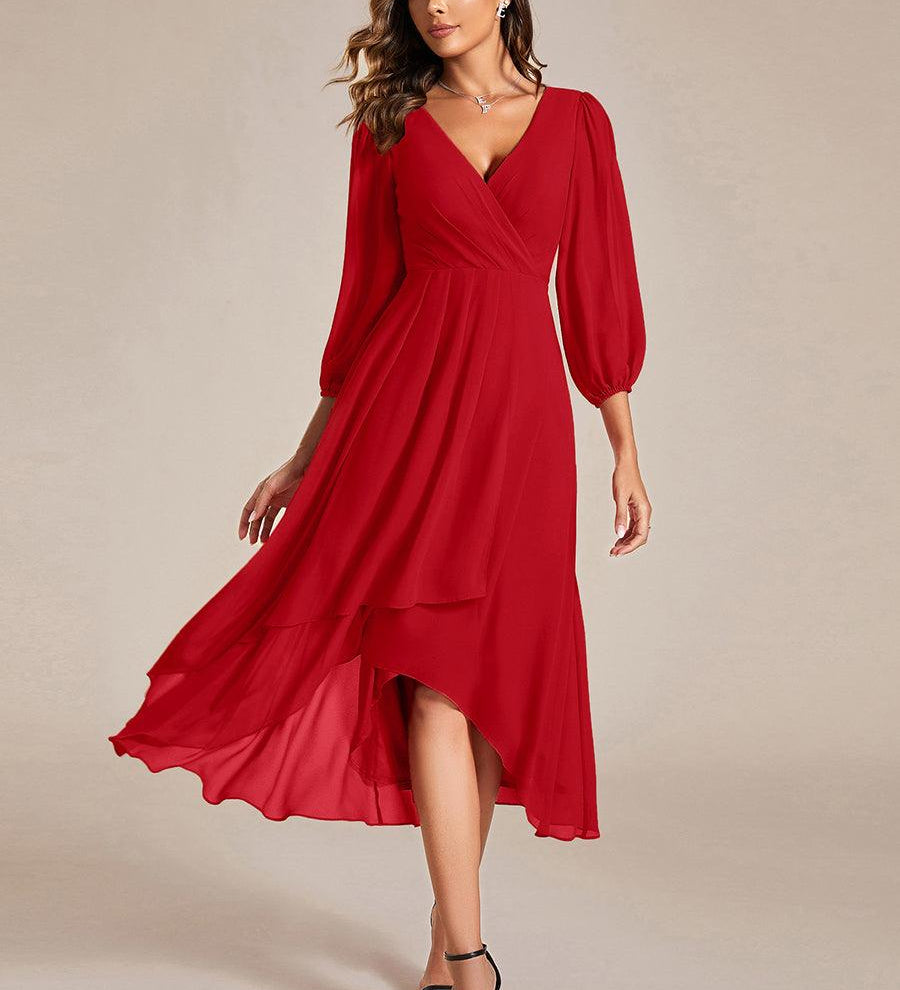 ever BRIAR|Robe de soirée en mousseline avec col en V et manches 3/4 élégantes